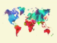 Dotted World Map 4 Fine Art Print