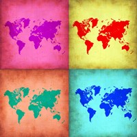 Pop Art World Map 1 Fine Art Print