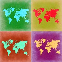 Pop Art World Map 3 Fine Art Print