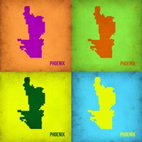 Phoenix Pop Art Map 1 Fine Art Print