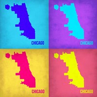 Chicago Pop Art Map 1 Fine Art Print