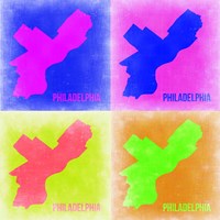 Philadelphia Pop Art Map 1 Fine Art Print