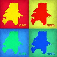Atlanta Pop Art Map 1 Fine Art Print
