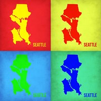 Seattle Pop Art Map 1 Fine Art Print