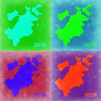 Boston Pop Art Map 2 Fine Art Print