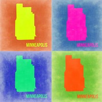 Minneapolis Pop Art Map 2 Fine Art Print