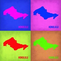 Honolulu Pop Art Map 1 Fine Art Print