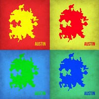 Austin Pop Art Map 1 Fine Art Print
