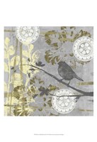 Serene Bird & Branch I Framed Print