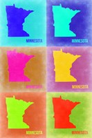 Minnesota Pop Art Map 2 Fine Art Print