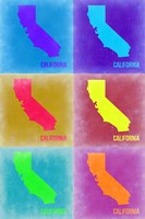 California Pop Art Map 2 Fine Art Print