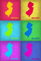 New Jersey Pop Art Map 1 Fine Art Print