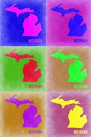 Michigan Pop Art Map 2 Fine Art Print