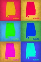 Alabama Pop Art Map 1 Fine Art Print