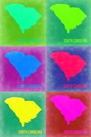 South Carolina Pop Art Map 2 Fine Art Print