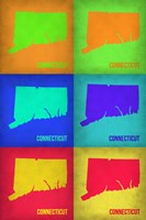Connecticut Pop Art Map 1 Fine Art Print