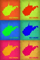 West Virginia Pop Art Map 1 Fine Art Print