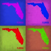 Florida Pop Art Map 1 Fine Art Print