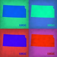 Kansas Pop Art Map1 Fine Art Print