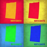 North Dakota Pop Art Map 1 Fine Art Print