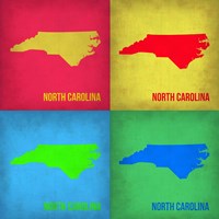 North Carolina Pop Art Map 1 Fine Art Print