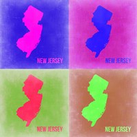 New Jersey Pop Art Map 2 Fine Art Print