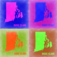 Rhode Island Pop Art Map 2 Fine Art Print