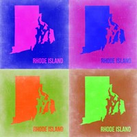 Rhode Island Pop Art Map 2 Fine Art Print