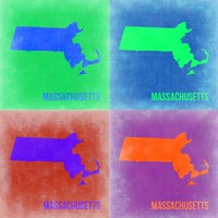 Massachusetts Pop Art Map 2 Fine Art Print