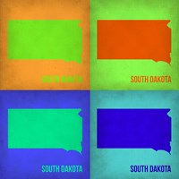 South Dakota Pop Art Map 1 Fine Art Print