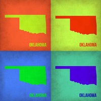 Oklahoma Pop Art Map 1 Fine Art Print