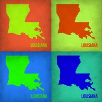 Louisiana Pop Art Map 1 Fine Art Print