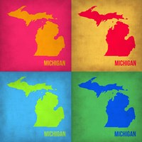 Michigan Pop Art Map 1 Fine Art Print