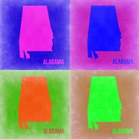 Alabama Pop Art Map 2 Fine Art Print