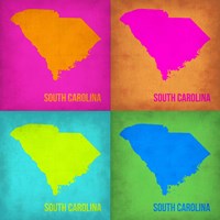 South Carolina Pop Art Map 1 Fine Art Print