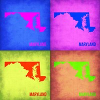 Maryland Pop Art Map 1 Fine Art Print