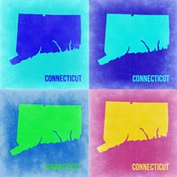 Connecticut Pop Art Map 2 Fine Art Print