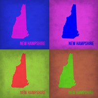 New Hampshire Pop Art Map 1 Fine Art Print