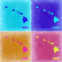 Hawaii Pop Art Map 2 Fine Art Print