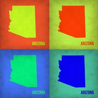Arizona Pop Art Map 1 Fine Art Print