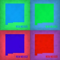 New Mexico Pop Art Map 1 Fine Art Print