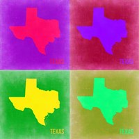Texas Pop Art Map 2 Fine Art Print