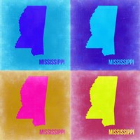 Mississippi Pop Art Map 2 Fine Art Print