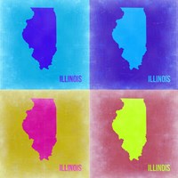 Illinois Pop Art Map 2 Fine Art Print