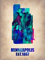 Minneapolis Watercolor Map Fine Art Print