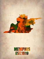 Memphis Watercolor Map Fine Art Print