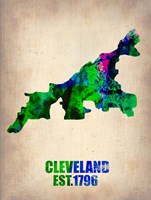 Cleveland Watercolor Map Fine Art Print