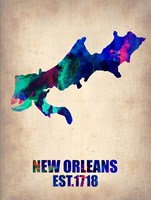 New Orleans Watercolor Map Fine Art Print