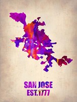 San Jose Watercolor Map Fine Art Print