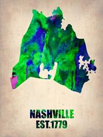 Nashville Watercolor Map Fine Art Print